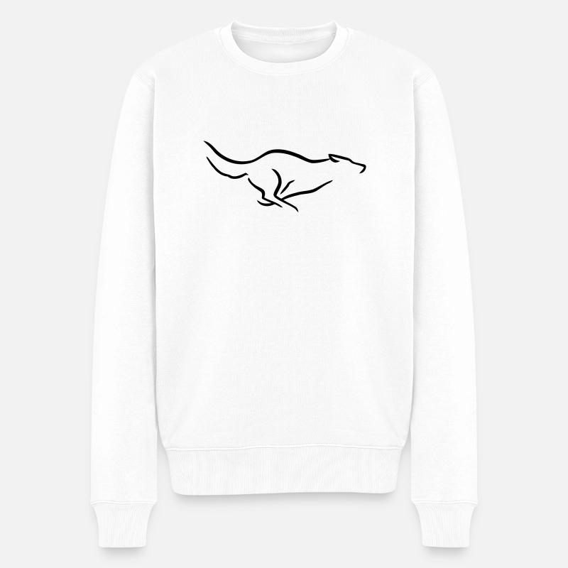 Runing Wolf - Männer Premium Bio Pullover - Weiß