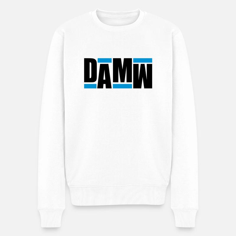 DAMW Retro - Männer Premium Bio Pullover - Weiß