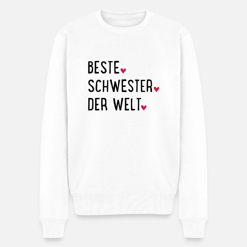 Schwester - Männer Premium Bio Pullover - Weiß