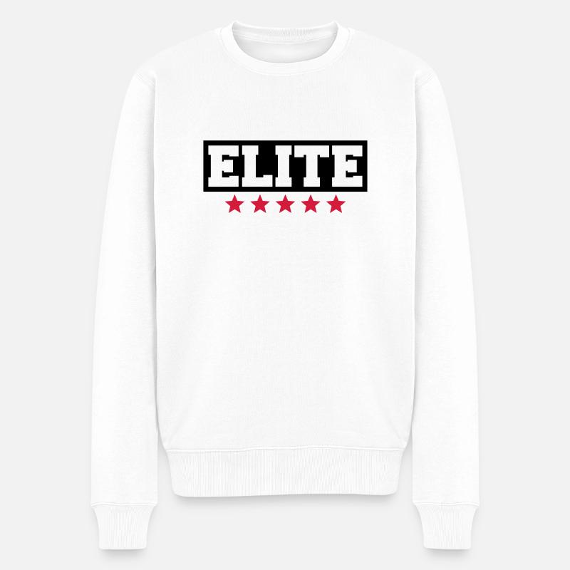 Elite - Männer Premium Bio Pullover - Weiß