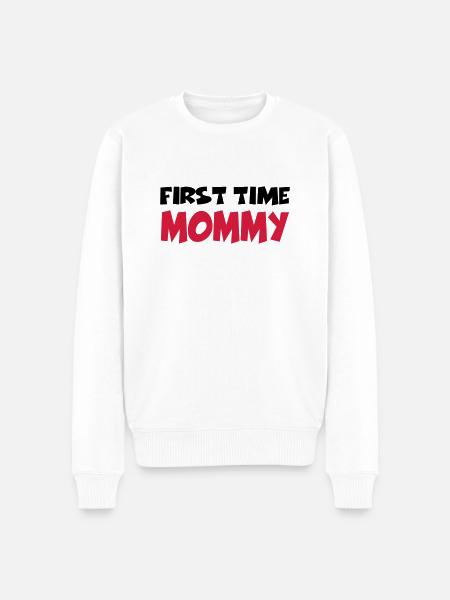 First time Mommy - Männer Premium Bio Pullover - Weiß