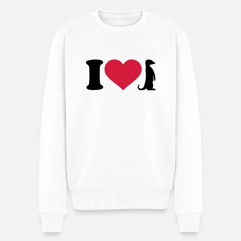 I love Suricate - Pull Premium bio Homme - blanc