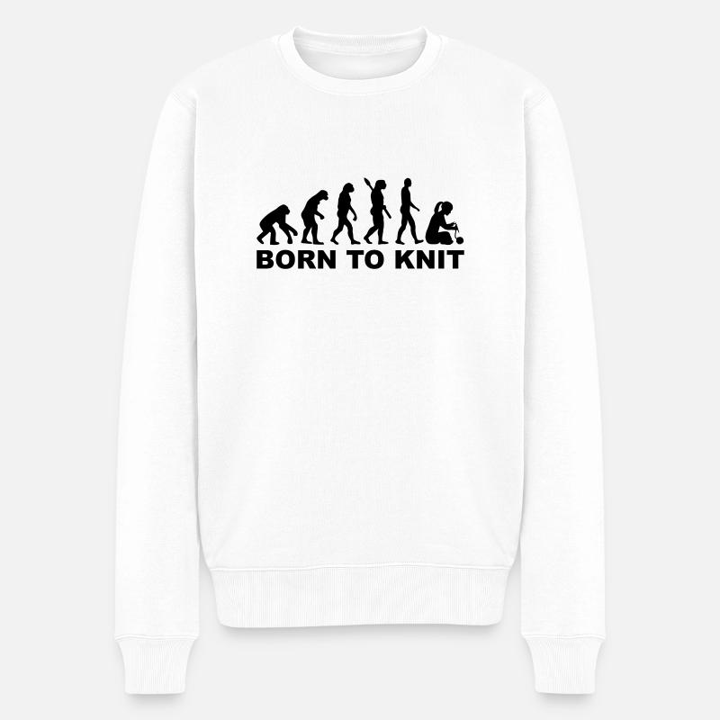 Evolution Knitting - Men's Premium Organic Jumper - white