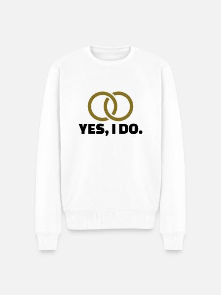 Yes I do - Men's Premium Organic Jumper - white