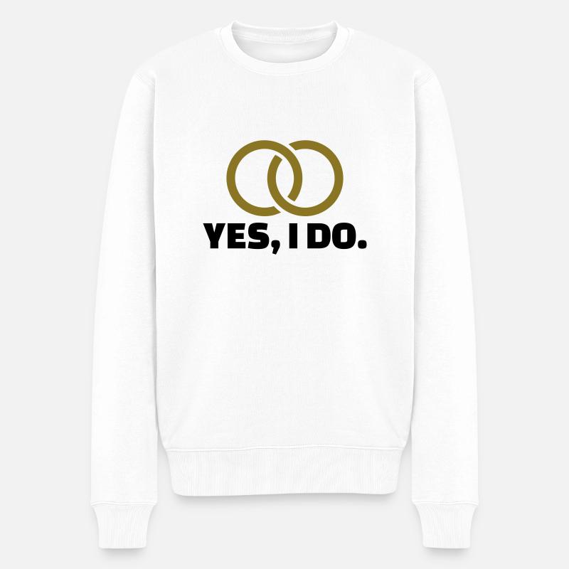 Hochzeit - Männer Premium Bio Pullover - Weiß