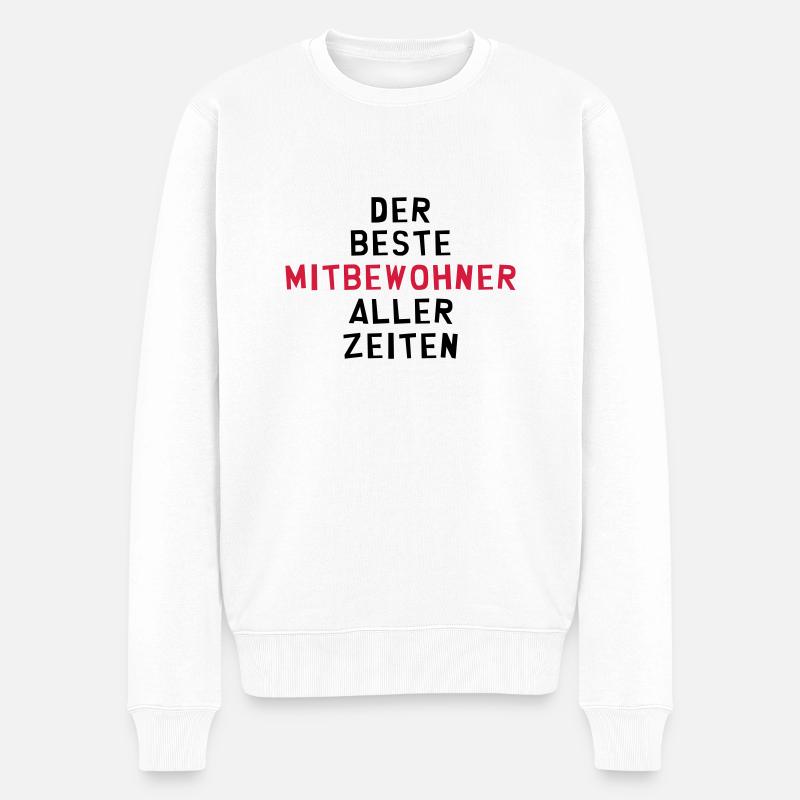 Mitbewohner Mitbewohnerin Freund Freundschaft Nähe - Männer Premium Bio Pullover - Weiß