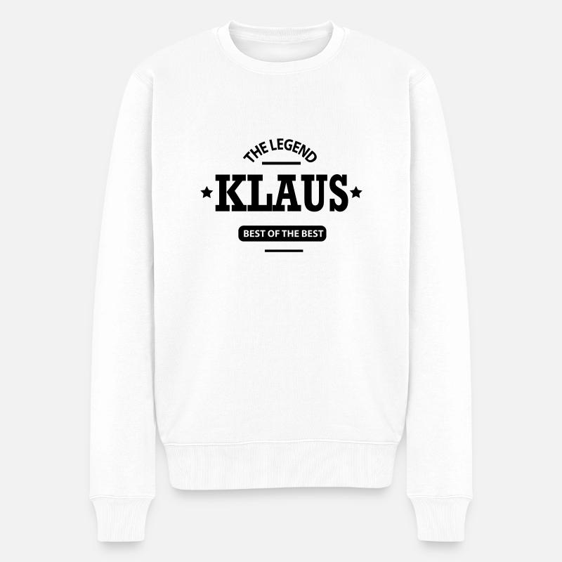 klaus - Männer Premium Bio Pullover - Weiß