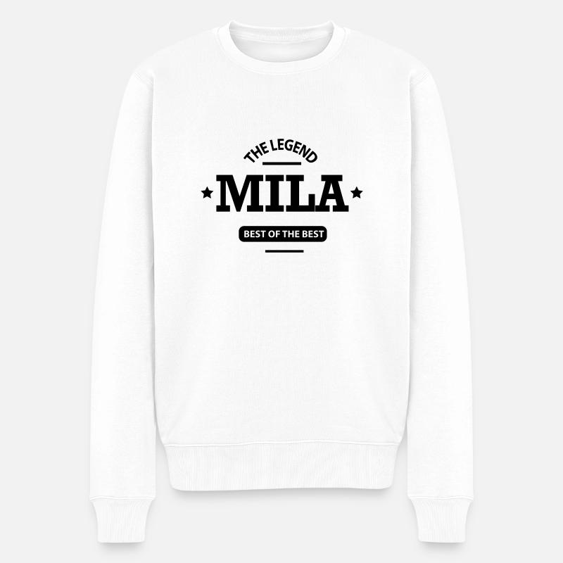 mila - Männer Premium Bio Pullover - Weiß