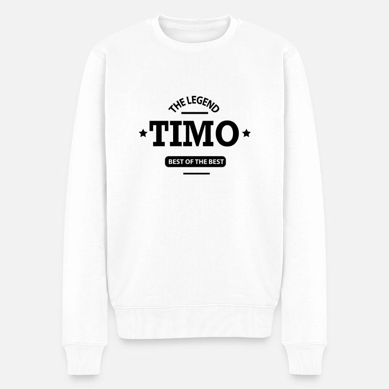 timo - Männer Premium Bio Pullover - Weiß