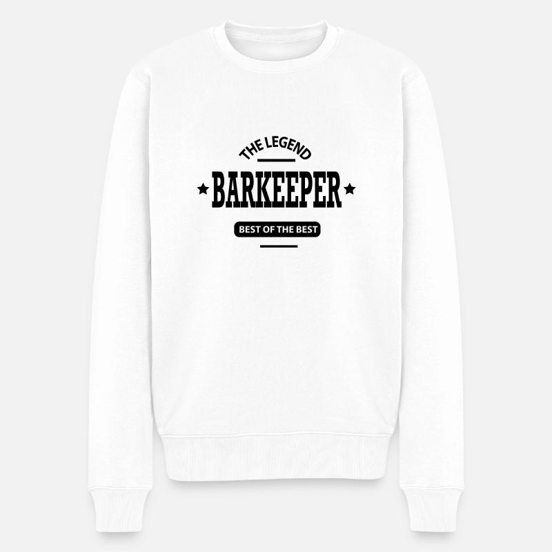 barkeeper - Männer Premium Bio Pullover - Weiß