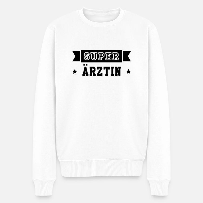 Arzt - Ärztin - Medizin - Gesundheit - Chirurg - Männer Premium Bio Pullover - Weiß