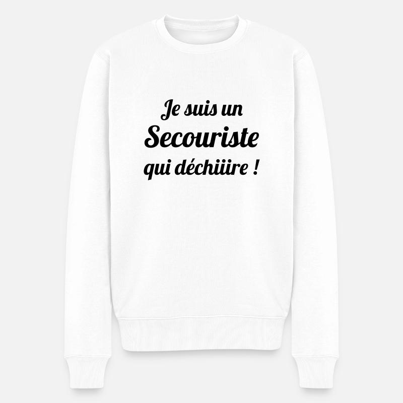 Secourisme / Secouriste / Secours / Secourir - Pull Premium bio Homme - blanc