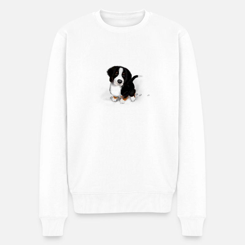 Berner Sennenhund - Männer Premium Bio Pullover - Weiß