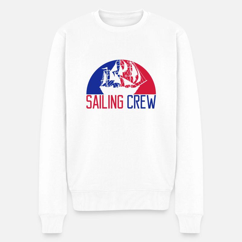 Sailing Crew Segelschiff - Männer Premium Bio Pullover - Weiß