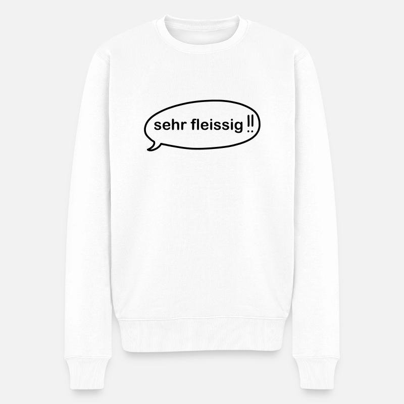 iYpsilon sehr fleißig - Männer Premium Bio Pullover - Weiß