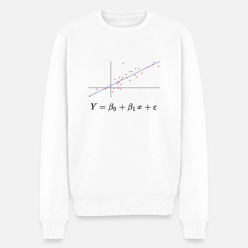 Régression linéaire - Pull Premium bio Homme - blanc