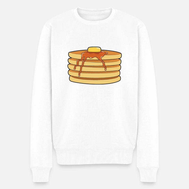 Pfannkuchen - Männer Premium Bio Pullover - Weiß