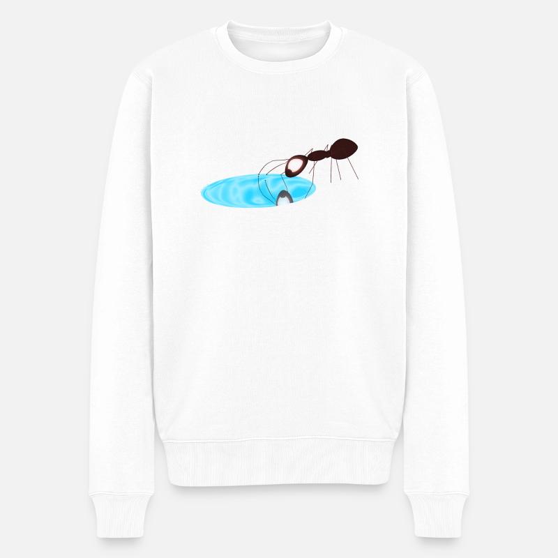 Ameise - Männer Premium Bio Pullover - Weiß