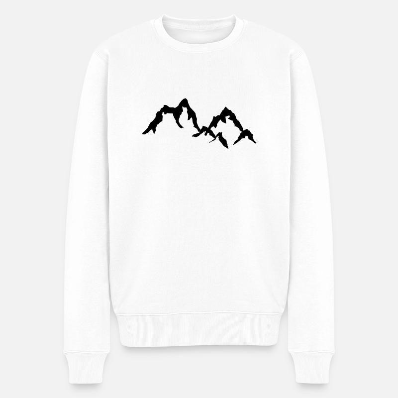 Berge - Männer Premium Bio Pullover - Weiß