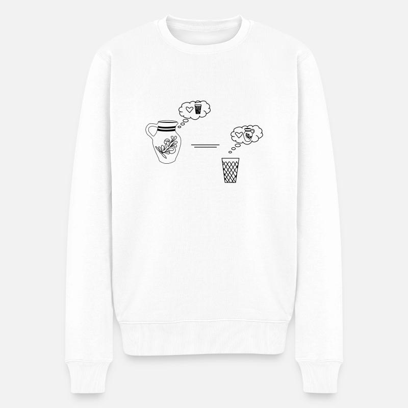 Bembel denkblase - Männer Premium Bio Pullover - Weiß