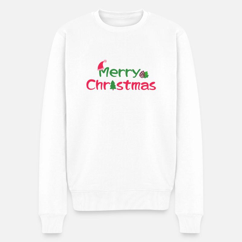 merry Christmas 6 - Männer Premium Bio Pullover - Weiß