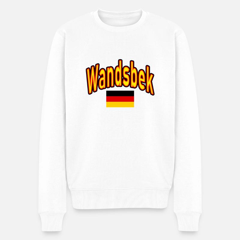 Wandsbek deutschland flagge - Männer Premium Bio Pullover - Weiß
