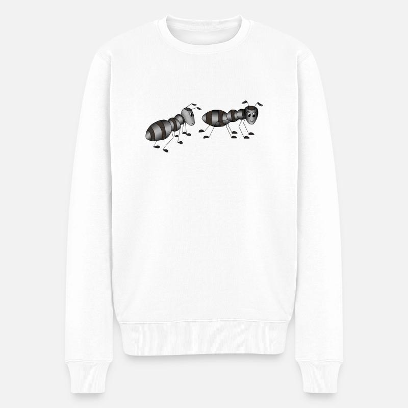Ameisen - Männer Premium Bio Pullover - Weiß