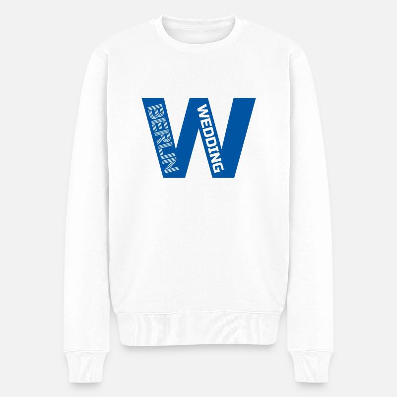 W Berlin Wedding blau - Männer Premium Bio Pullover - Weiß