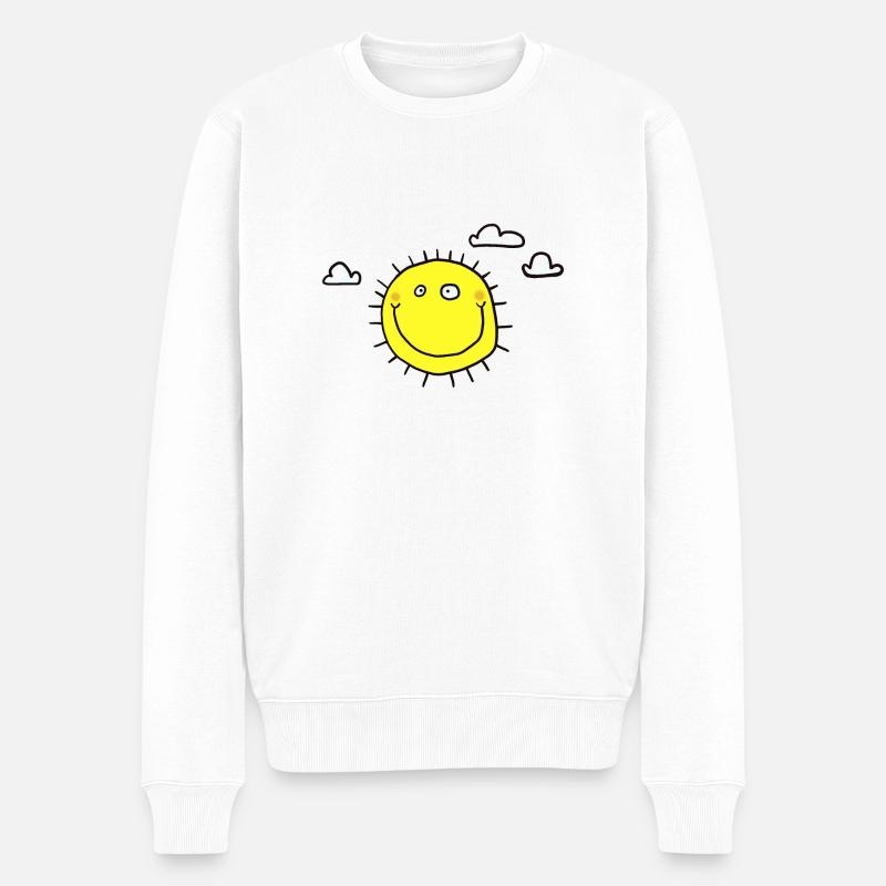 Soleil avec des nuages - Pull Premium bio Homme - blanc