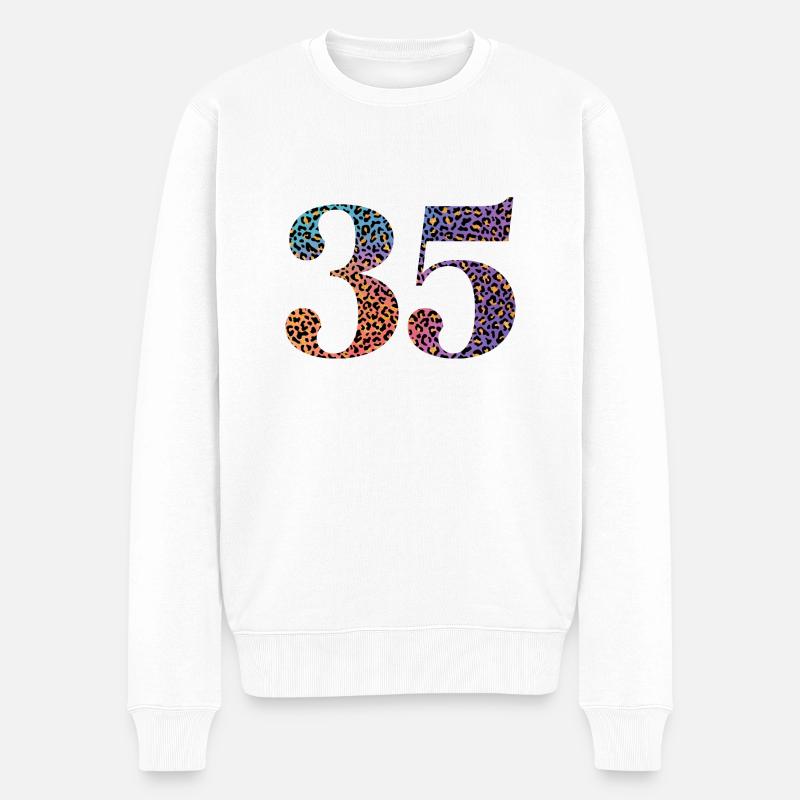 35e anniversaire léopard - Pull Premium bio Homme - blanc