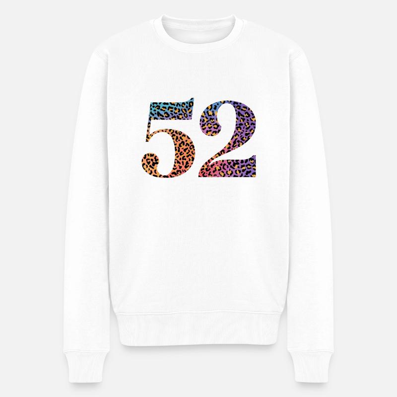 52e anniversaire léopard - Pull Premium bio Homme - blanc