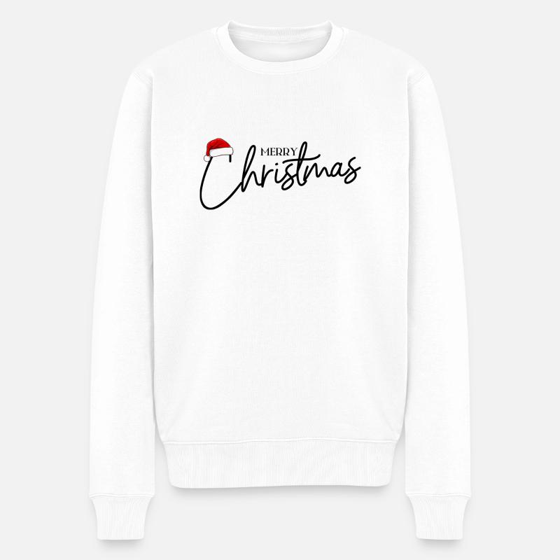 Merry Christmas - Männer Premium Bio Pullover - Weiß