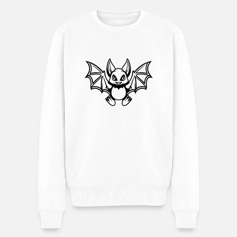 fledermaus comic - Männer Premium Bio Pullover - Weiß