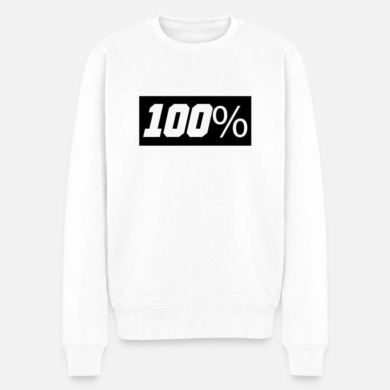 100 - Männer Premium Bio Pullover - Weiß