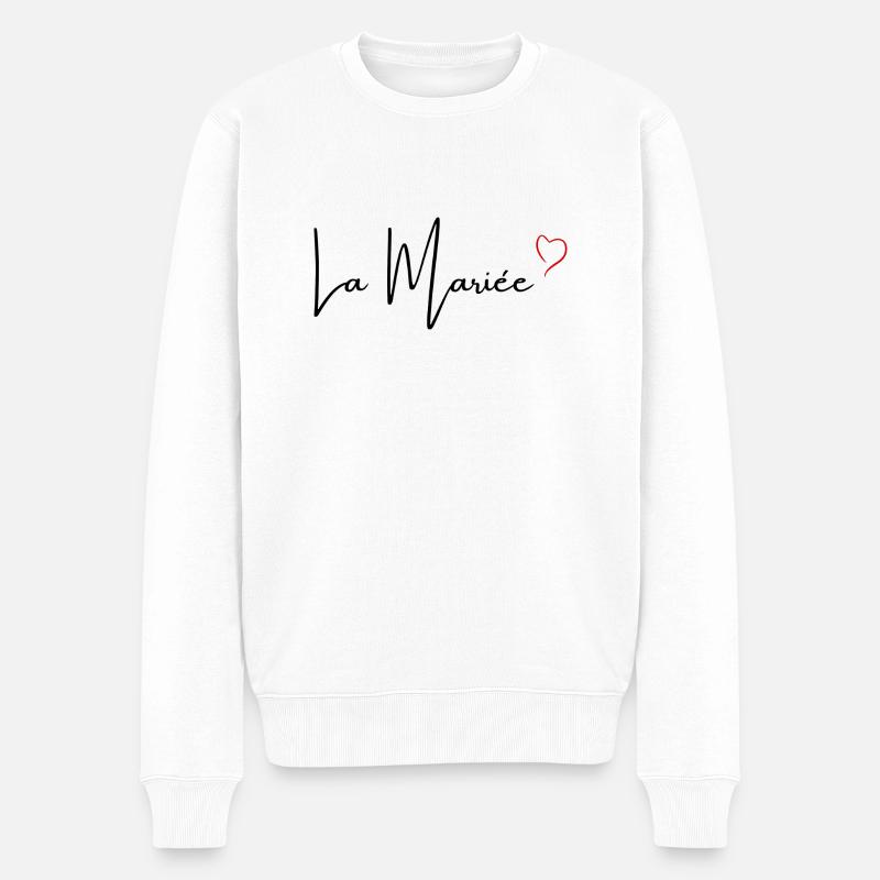Die rote Herzbraut - Männer Premium Bio Pullover - Weiß