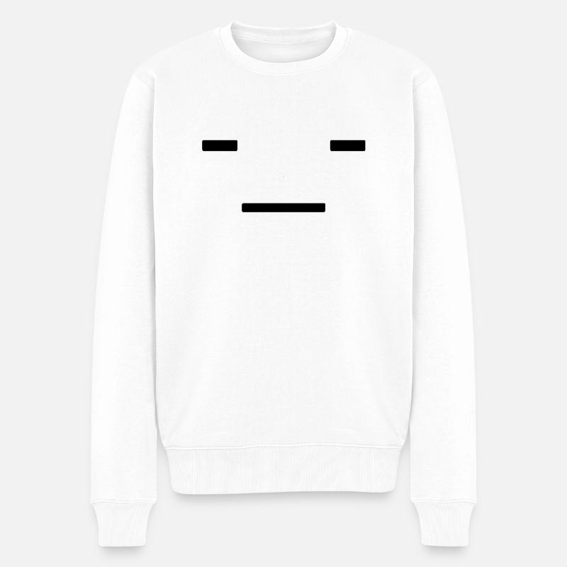 Gesicht - Männer Premium Bio Pullover - Weiß