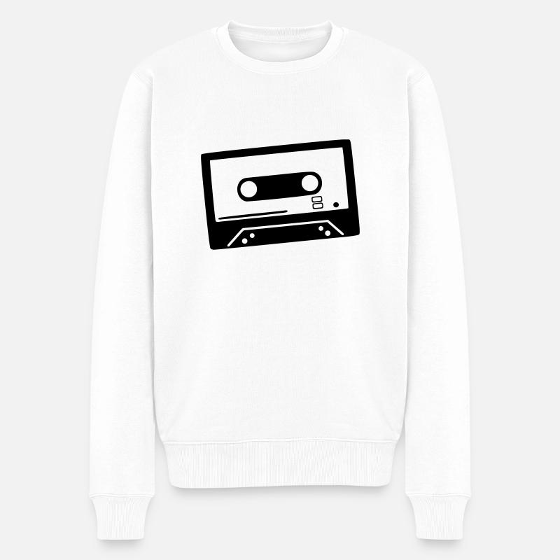 Cassette - DJ - Pull Premium bio Homme - blanc