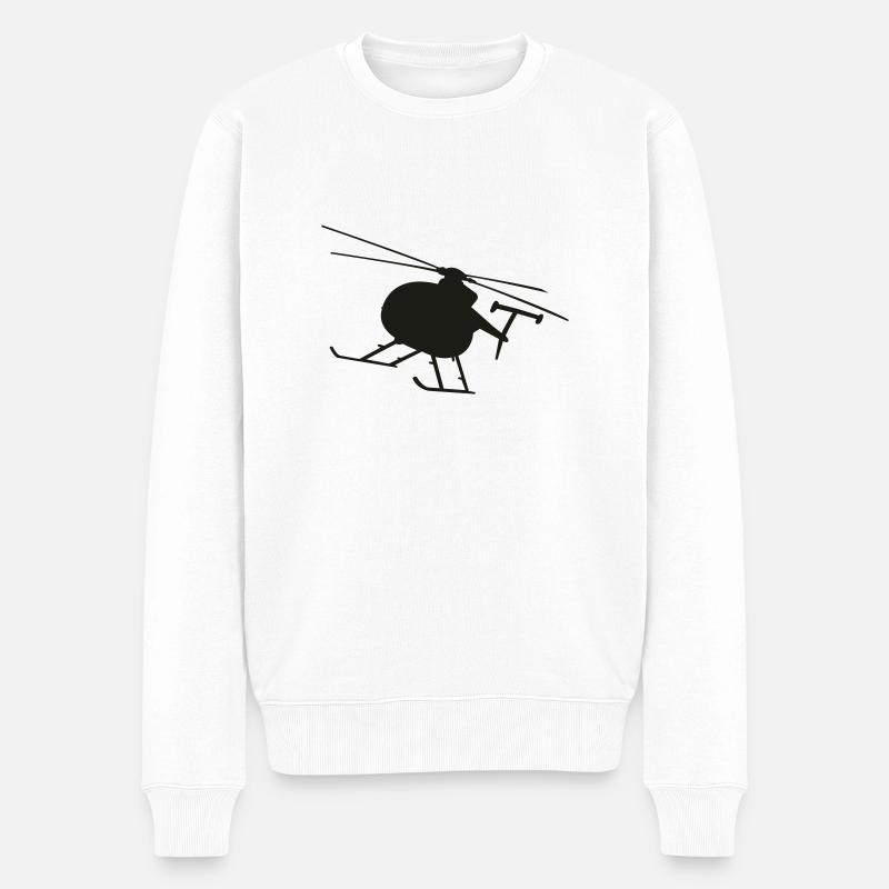helicopter_01 - Männer Premium Bio Pullover - Weiß