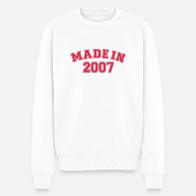 2007 - Männer Premium Bio Pullover - Weiß