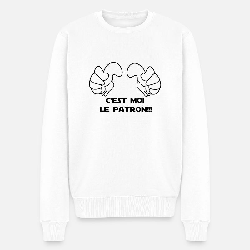 C'EST MOI LE PATRON - Pull Premium bio Homme - blanc