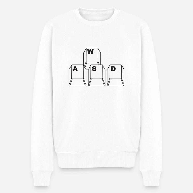 WASD Gamer - Männer Premium Bio Pullover - Weiß