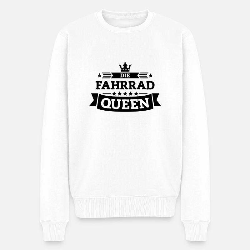 Die Fahrrad-Queen - Männer Premium Bio Pullover - Weiß