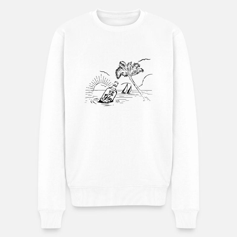 GIN - black - Männer Premium Bio Pullover - Weiß