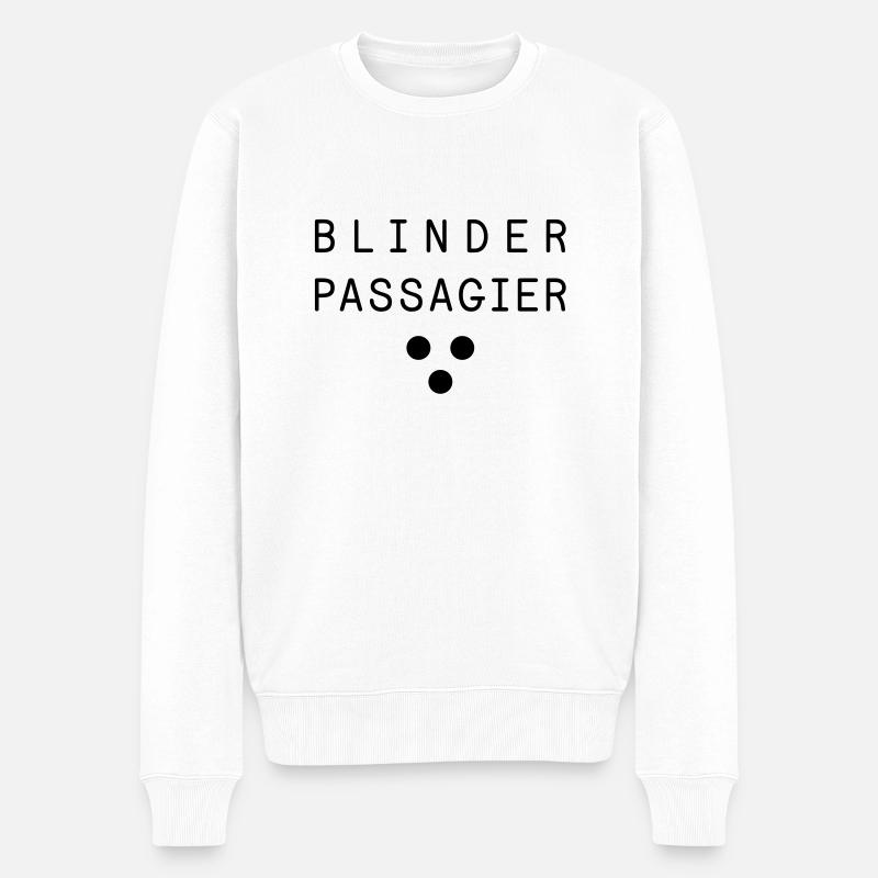 Blinder Passagier - Männer Premium Bio Pullover - Weiß