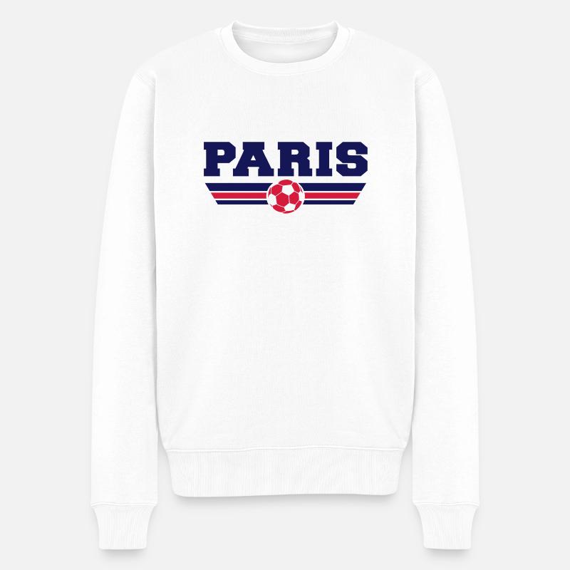 Paris Fußball - Männer Premium Bio Pullover - Weiß