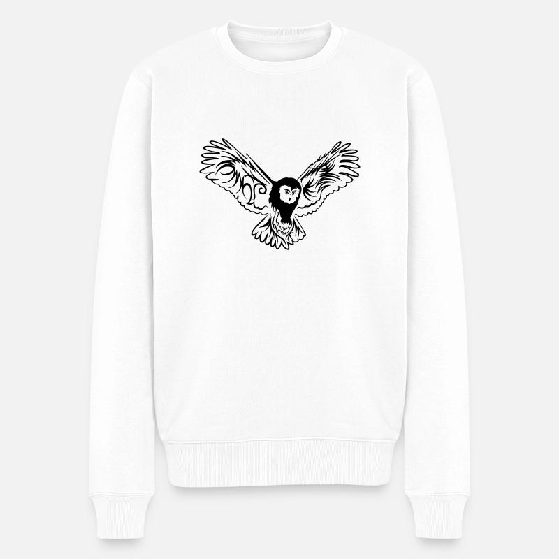 owl - Männer Premium Bio Pullover - Weiß