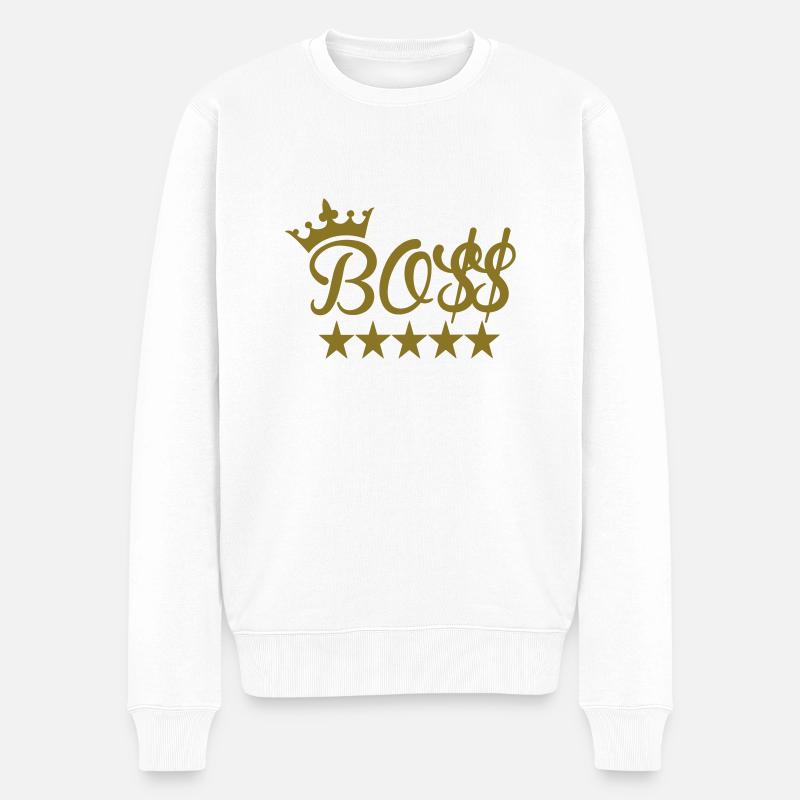 Boss - Männer Premium Bio Pullover - Weiß