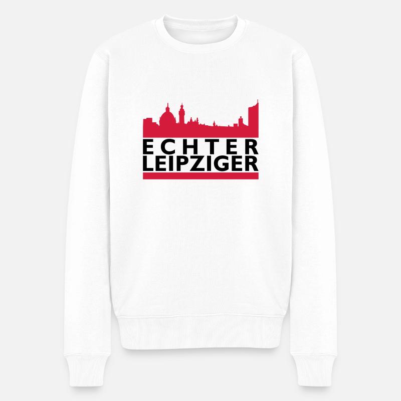 Echter Leipzig - Männer Premium Bio Pullover - Weiß