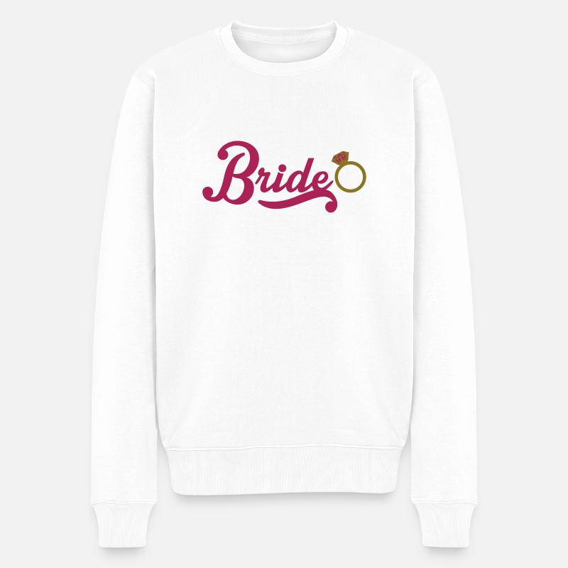 Bride - Männer Premium Bio Pullover - Weiß