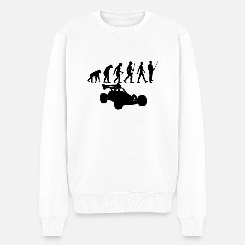 Evolution rc car - Männer Premium Bio Pullover - Weiß
